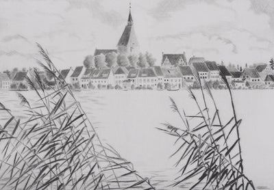 Camille COMBE : Au pays de Till l'Espiègle, Gravure originale signée