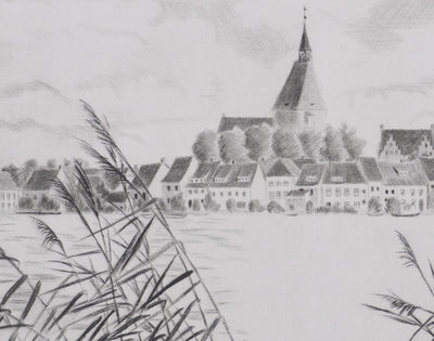 Camille COMBE : Au pays de Till l'Espiègle, Gravure originale signée