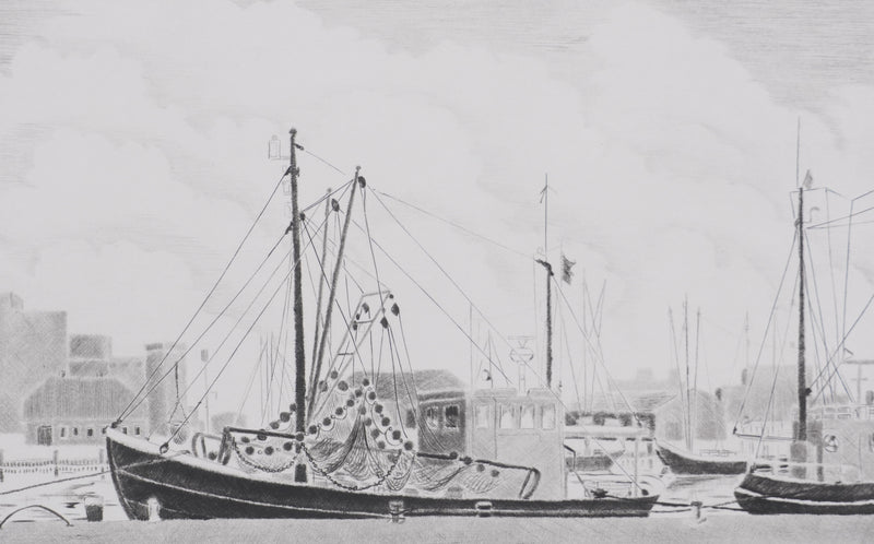 Camille COMBE : Vision de Büsum, Gravure originale signée