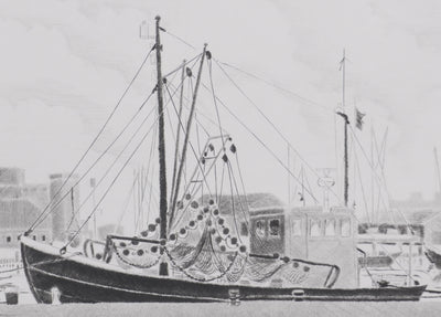 Camille COMBE : Vision de Büsum, Gravure originale signée