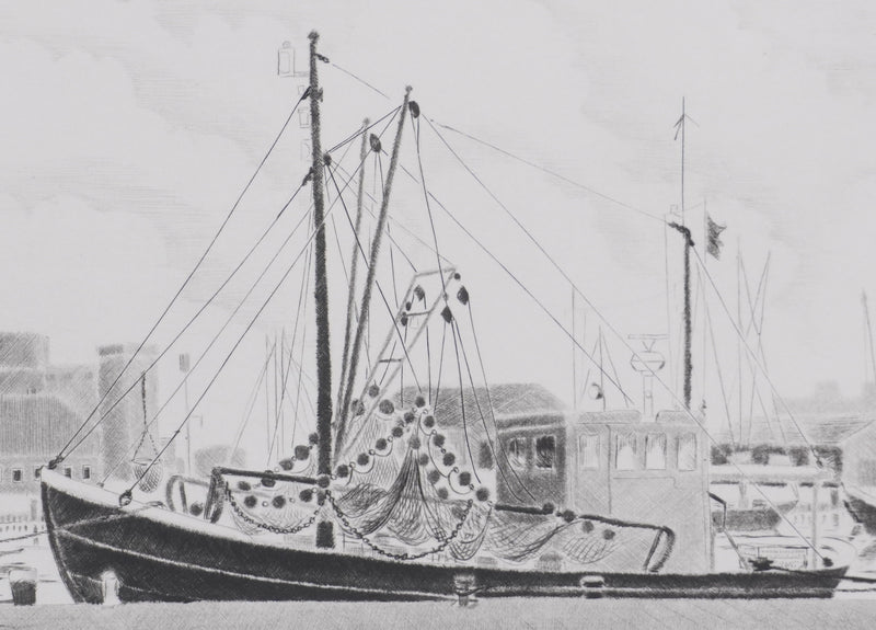 Camille COMBE : Vision de Büsum, Gravure originale signée