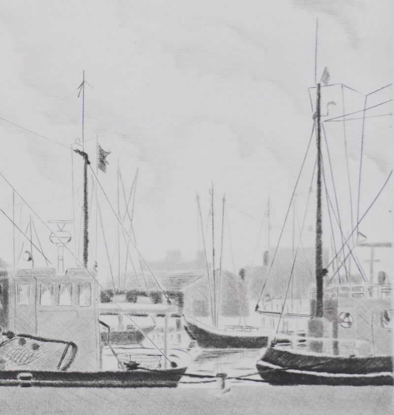 Camille COMBE : Vision de Büsum, Gravure originale signée