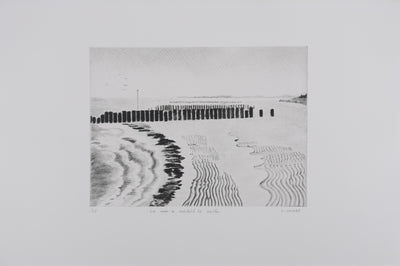 Camille COMBE : La mer a modelé le sable, Gravure originale signée