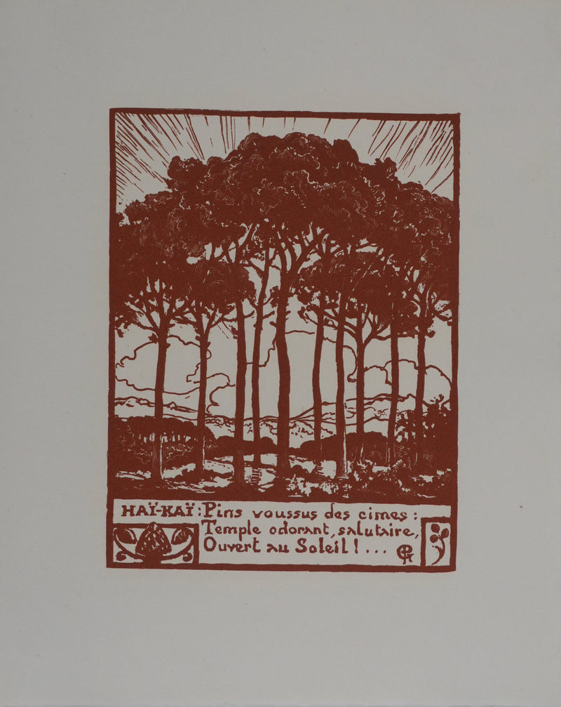 Pierre GUSMAN : La forêt de pins, Gravure originale signée