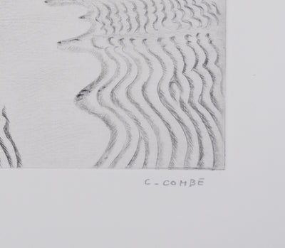 Camille COMBE : La mer a modelé le sable, Gravure originale signée