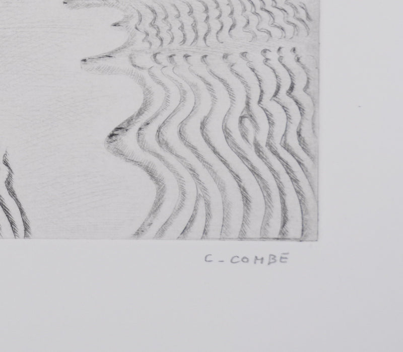 Camille COMBE : La mer a modelé le sable, Gravure originale signée