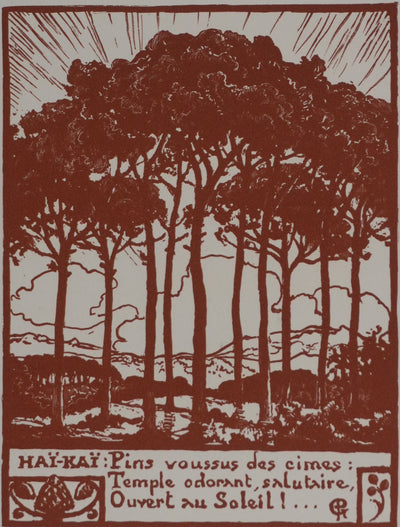 Pierre GUSMAN : La forêt de pins, Gravure originale signée