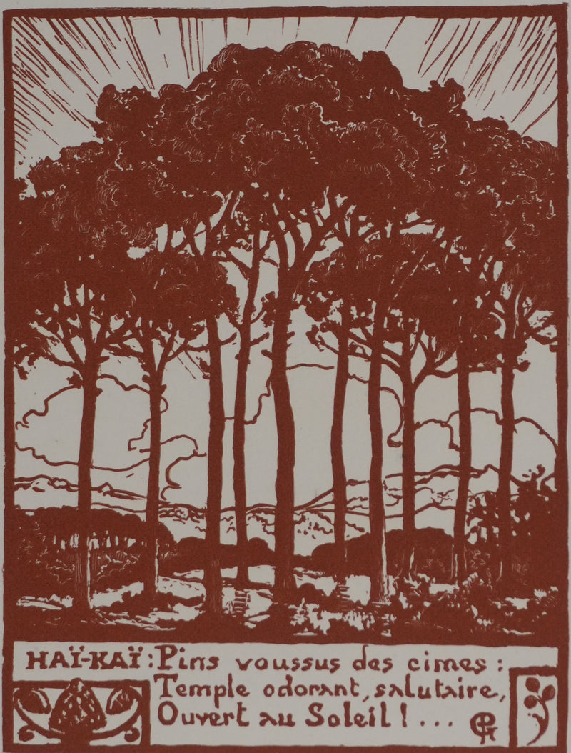 Pierre GUSMAN : La forêt de pins, Gravure originale signée