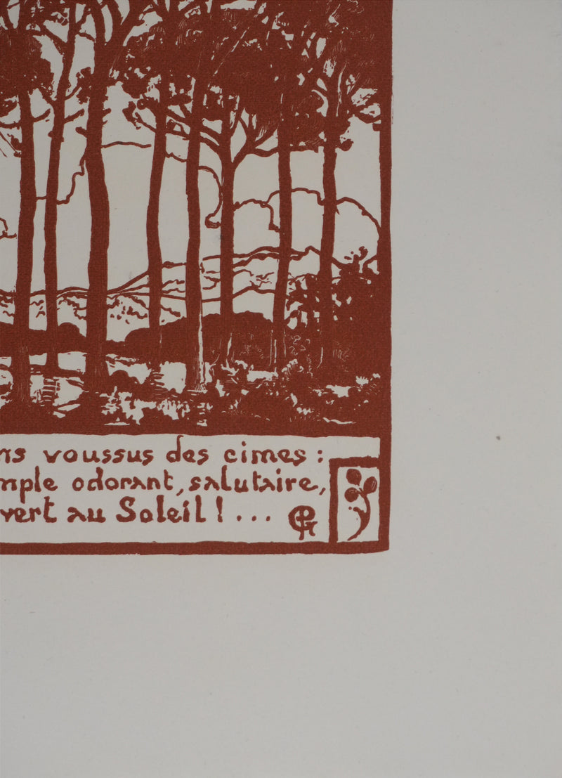 Pierre GUSMAN : La forêt de pins, Gravure originale signée