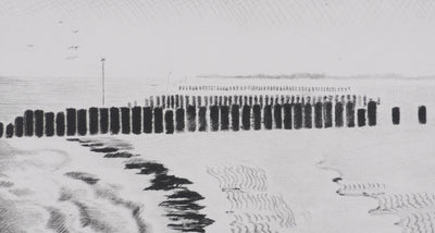 Camille COMBE : La mer a modelé le sable, Gravure originale signée