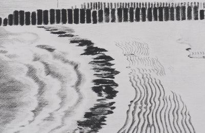 Camille COMBE : La mer a modelé le sable, Gravure originale signée