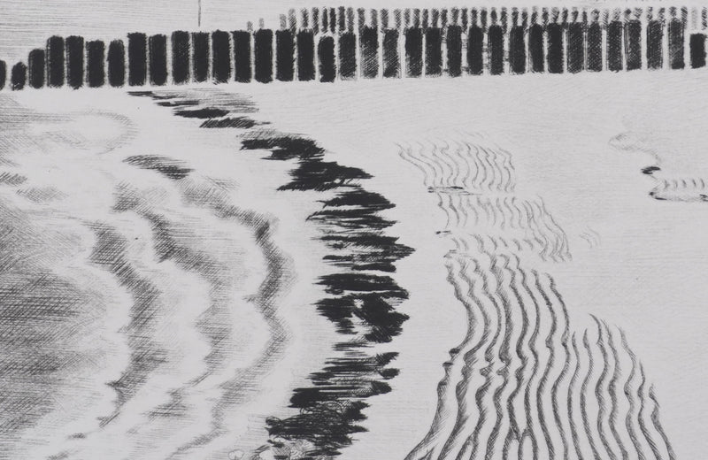 Camille COMBE : La mer a modelé le sable, Gravure originale signée