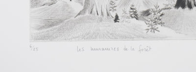Camille COMBE : Les murmures de la forêt, Gravure originale signée