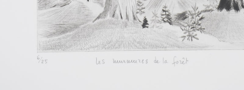 Camille COMBE : Les murmures de la forêt, Gravure originale signée