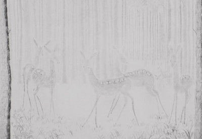 Camille COMBE : Soudain dans la clairière, Gravure originale signée