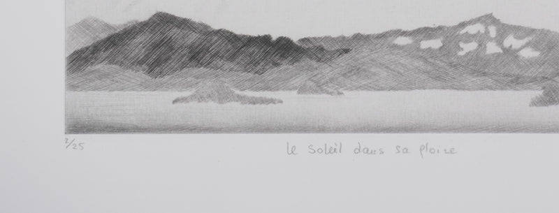 Camille COMBE : Le soleil dans sa gloire, Gravure originale signée