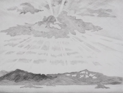 Camille COMBE : Le soleil dans sa gloire, Gravure originale signée