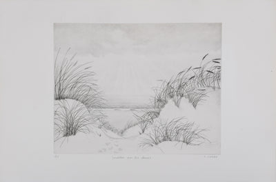 Camille COMBE : Lumière sur les dunes, Gravure originale signée