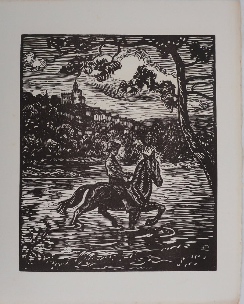 Paul-Emile COLIN : Balade en Moselle, Gravure originale signée