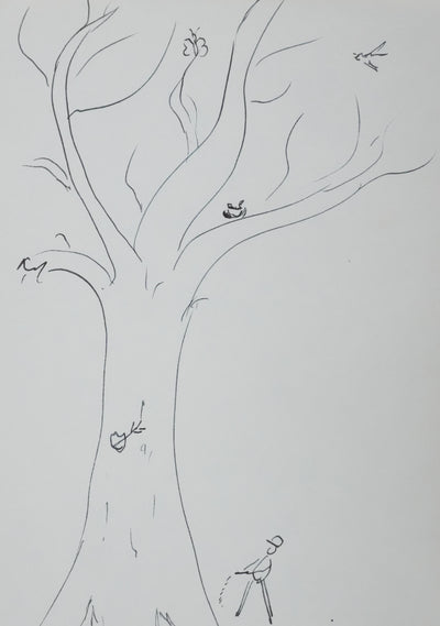 Marc BLANCPAIN : L'arbre des bêtises, Autographe et dessin original signé