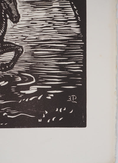 Paul-Emile COLIN : Balade en Moselle, Gravure originale signée