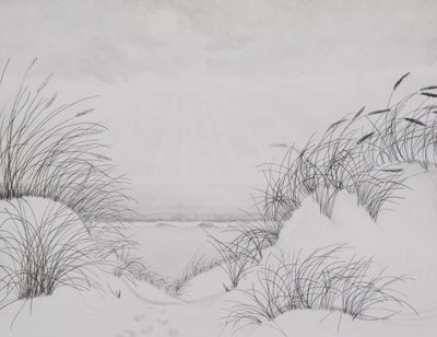 Camille COMBE : Lumière sur les dunes, Gravure originale signée