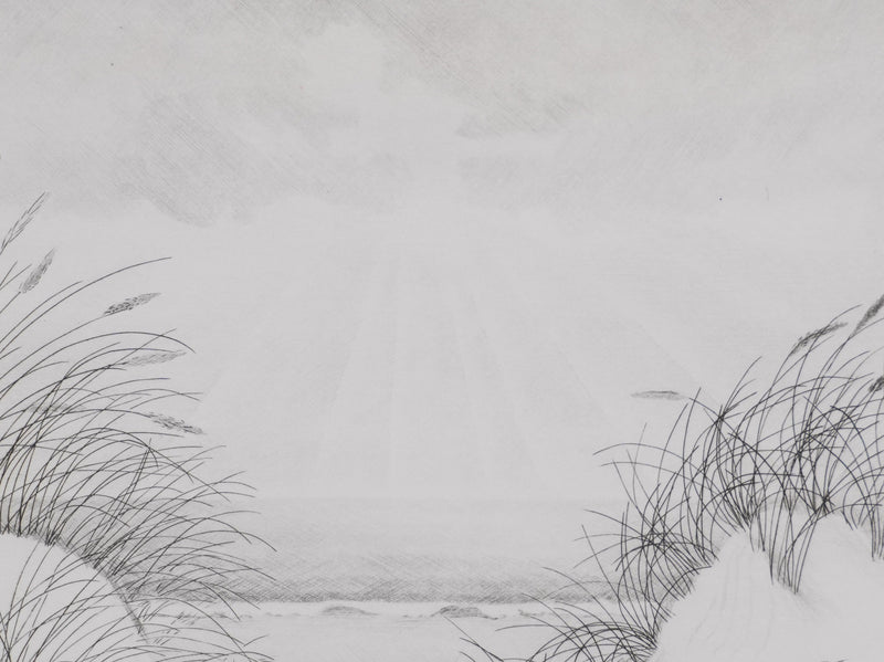 Camille COMBE : Lumière sur les dunes, Gravure originale signée