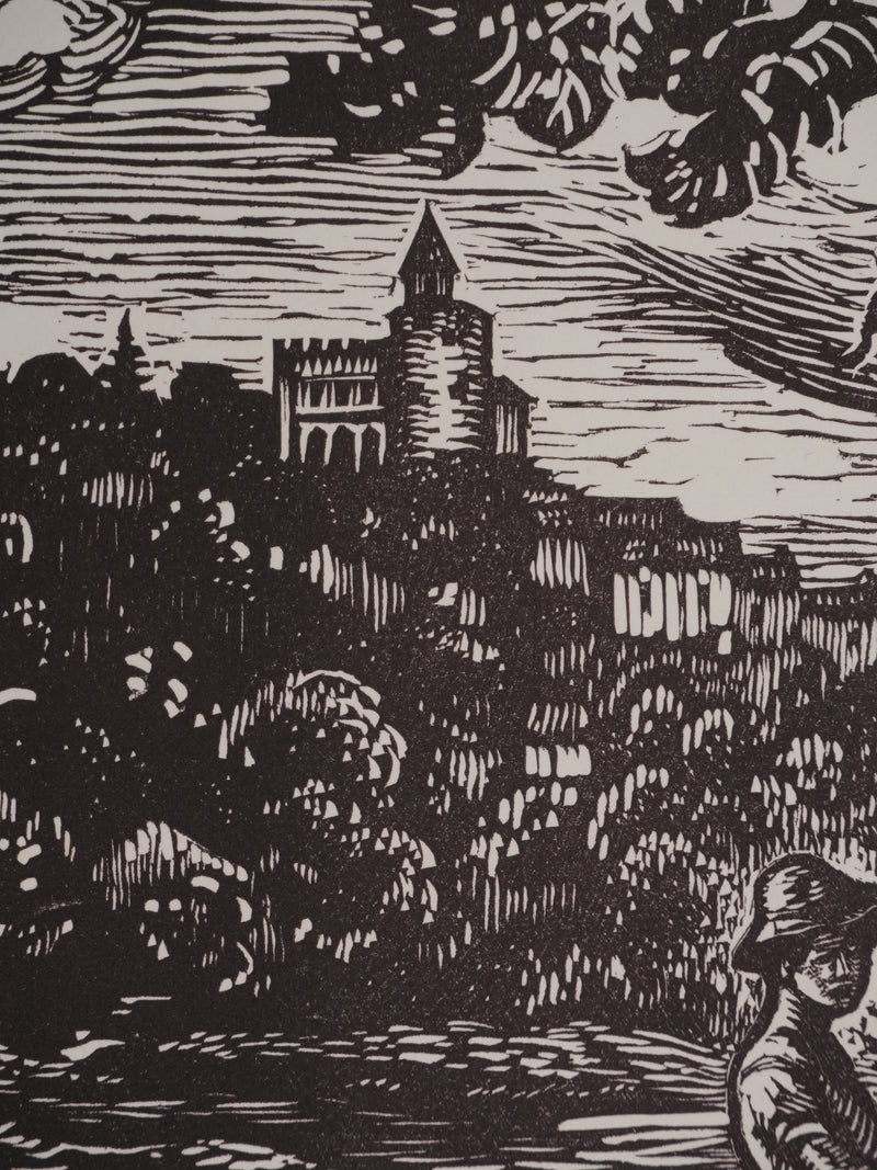 Paul-Emile COLIN : Balade en Moselle, Gravure originale signée