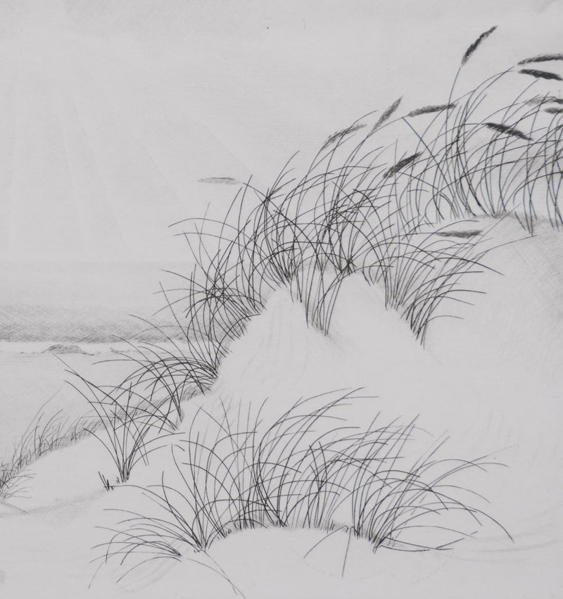 Camille COMBE : Lumière sur les dunes, Gravure originale signée