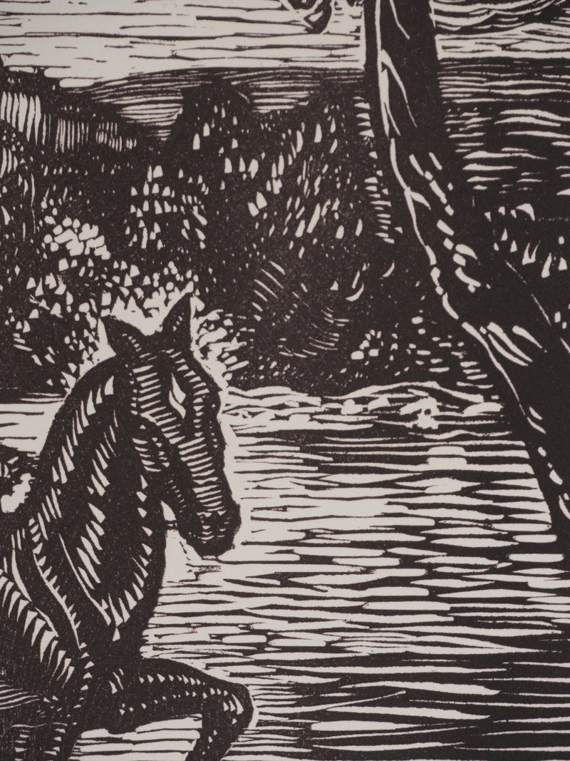Paul-Emile COLIN : Balade en Moselle, Gravure originale signée