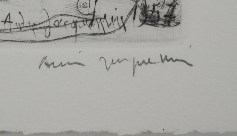 André JACQUEMIN : Le jeune garçon, Gravure originale signée