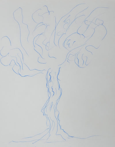 Germaine ACREMANT : Un arbre de rue unique, Autographe et dessin original signé