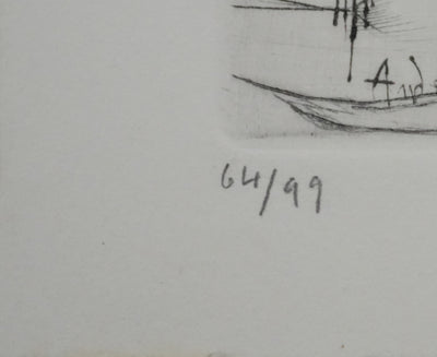 André JACQUEMIN : Le jeune garçon, Gravure originale signée