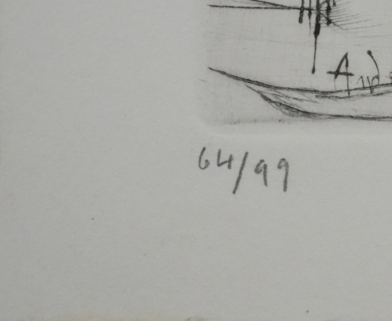 André JACQUEMIN : Le jeune garçon, Gravure originale signée