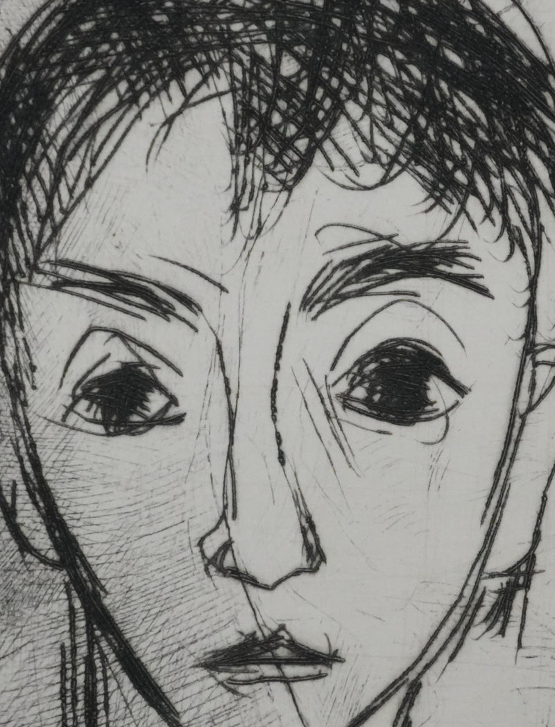 André JACQUEMIN : Le jeune garçon, Gravure originale signée