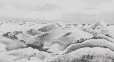 Camille COMBE : Par delà les dunes, la mer, Gravure originale signée