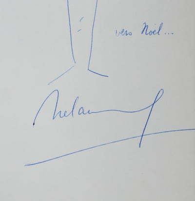 Albert DELAUNAY : L'arbre en triangle, Autographe et dessin original signé