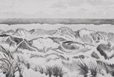 Camille COMBE : Au creux des dunes, Gravure originale signée
