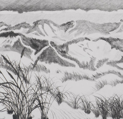 Camille COMBE : Au creux des dunes, Gravure originale signée