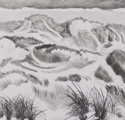 Camille COMBE : Au creux des dunes, Gravure originale signée