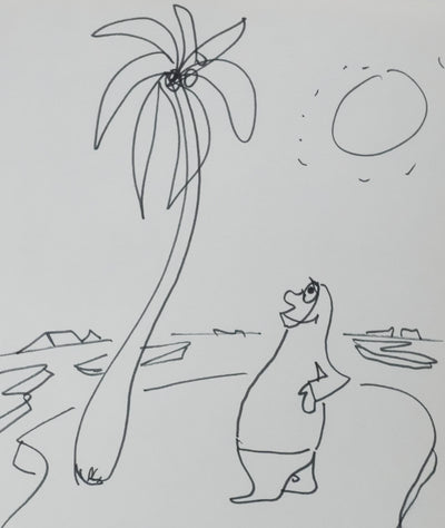 Paul Emile VICTOR : La découverte de l'arbre, Autographe et dessin original signé