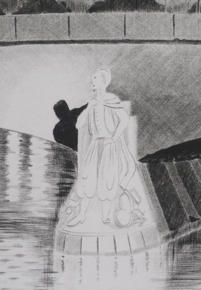Camille COMBE : Le zouave du Pont de l'Alma, Gravure originale signée