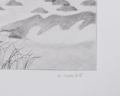Camille COMBE : Les fantaisies des sables, Gravure originale signée