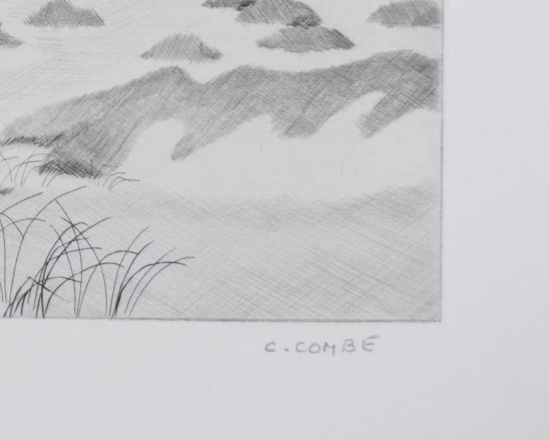 Camille COMBE : Les fantaisies des sables, Gravure originale signée