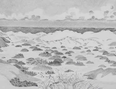 Camille COMBE : Les fantaisies des sables, Gravure originale signée