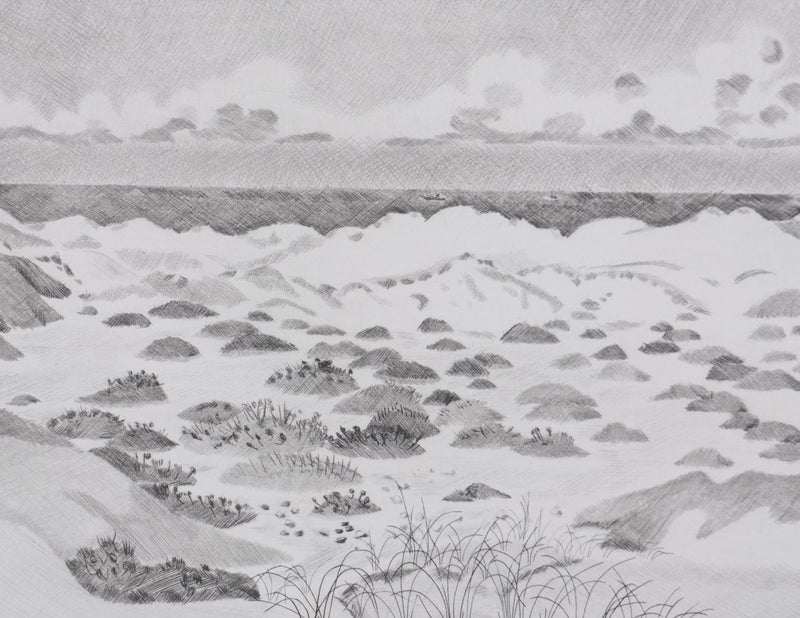 Camille COMBE : Les fantaisies des sables, Gravure originale signée