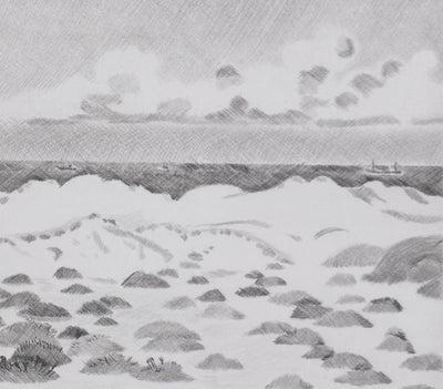 Camille COMBE : Les fantaisies des sables, Gravure originale signée