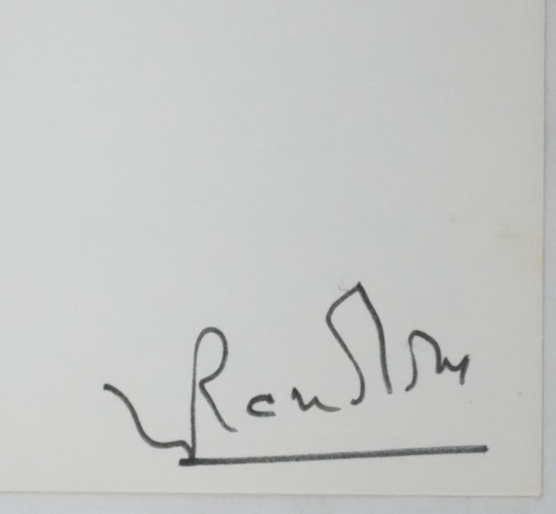 Michel RANDOM : Les tiges végétales, Autographe et dessin original signé