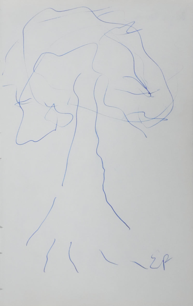 Edgar FAURE : Le feuillage bleu, Autographe et dessin original signé