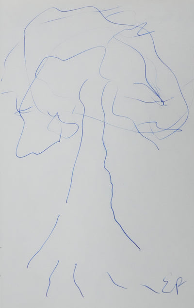 Edgar FAURE : Le feuillage bleu, Autographe et dessin original signé